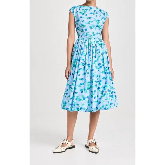 NEW MARNI sleeveless midi dress in blue reverie print - Picture 5 of 6